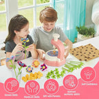 VROGTIK DIY Arts and Crafts Kits for Kids, Educational Toys for 3 4 5 6 7 8 9+ Year Old Girls, Fabric Flower Bouquets Toys Birthday Gifts for 3-12 Years Old Kids Build Your Own Flowers