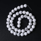 32pcs 12mm AAA Natural Stone Beads White Howlite Turquoises Round Loose Beads for Jewelry Making DIY Bracelet (White Howlite Turquoises, 12mm)