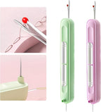 Upgraded 2 in 1 Automatic Needle Threaders Seam Ripper,Quilting Supplies Sewing Kit,Quick Sewing Machine Loop Needle Threaders (2PCS-Purple,Green)