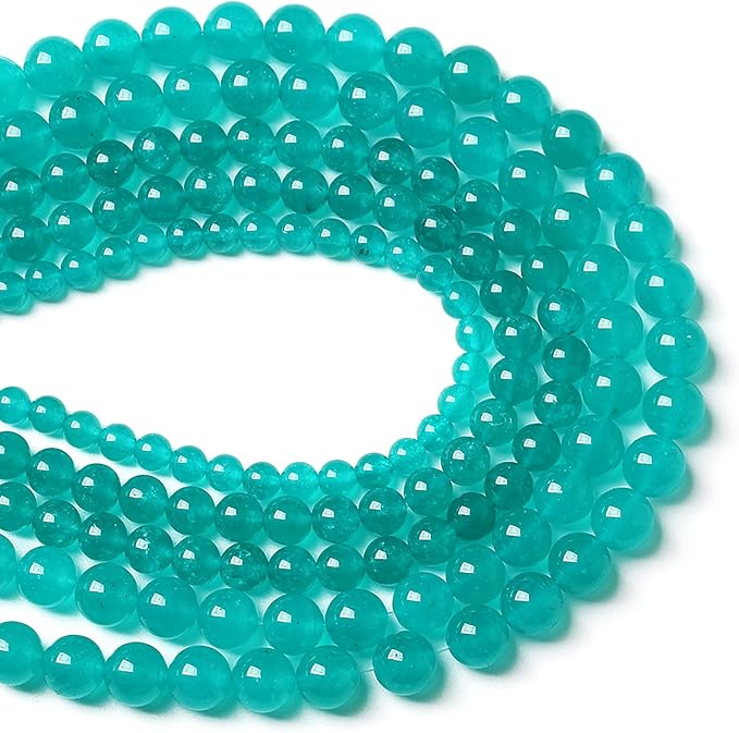 61PCS 6mm Natural Stone Beads Blue Amazonite Jade Stone Round Loose Beads for Jewelry Making DIY Bracelet Necklace 15 Inch
