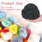PATIKIL Wool Roving Yarn, 250G/8.8OZ Felting Wool Pure Roving Yarn, Drak Gray