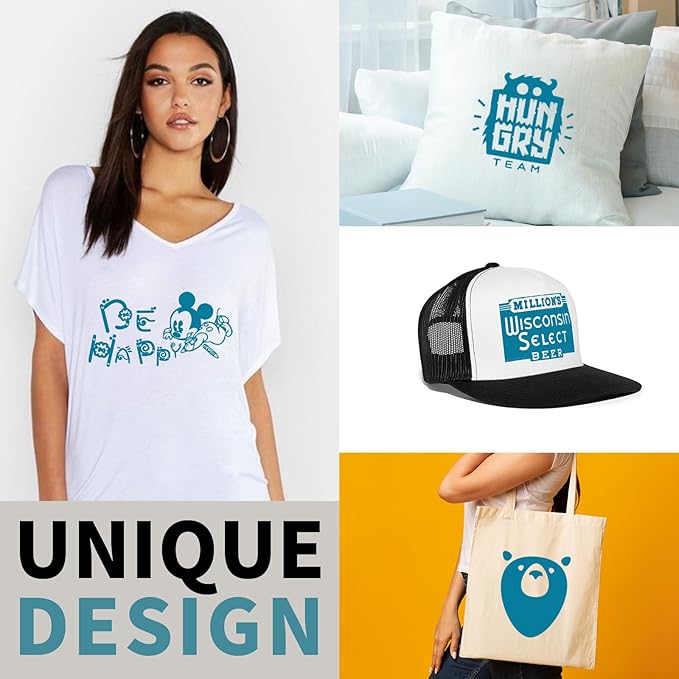 HTVRONT Teal Heat Transfer Vinyl - 24 Pack 12"x12" Iron on Vinyl Sheets for T-Shirt (1 PTFE Sheet Included), Teal PU HTV Vinyl Easy to Cut & Weed for Heat Vinyl Design