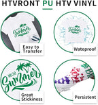 HTVRONT Green HTV Heat Transfer Vinyl - 24 Pack 12"x12" Green Iron on Vinyl Sheets for T-Shirt (1 PTFE Sheet Included), PU HTV Vinyl Easy to Cut & Weed for Heat Design