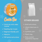 Cookie Box Crochet Kit for Beginners – Gift Set to Make Leopard Leo Amigurumi Plushie – Easy DIY Crochet & Knitting Starter Kit with Video and PDF Tutorials