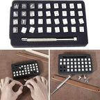 65PCS Leather Stamping Tool Leather Carving Working Saddle Making Tools DIY Leather Craft Stamps Set DIY Hammer Swivel Knife with Leathercraft Metal Letter and Number Stamps Punch