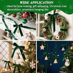 Dark Green Velvet Ribbon, 0.39 Inch x 20 Yards Single Faced Green Ribbon for Gift Wrapping, Bow Making, Christmas Tree Decorations, Wreath Making and DIY Crafts (10 Yards Each Roll)