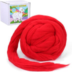 QMNNMA 14.1oz Wool Roving Yarn, Fiber Roving Wool Top, Wool Felting Supplies, Chunky Yarn, Handmade Carded Core Woolen for Craft, Wet Felting DIY Hand Spinning