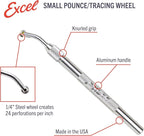 Excel Blades Pounce Wheel - 1/4-Inch Stainless Steel Tracing, Perforating, Cutting, Sewing, Quilting & Embossing Tool