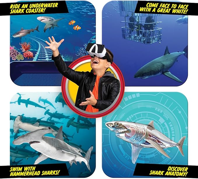Abacus Brands STEAM Shark Lab VR - Illustrated Interactive VR Book and STEAM Learning Activity Set - for Ages 8 and Up