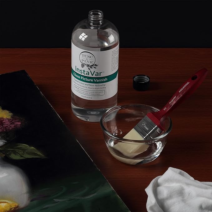 Tusc & Pine InstaVar™ Gloss Picture Varnish - Archival Quality Varnish for Oil, Alkyd, and Acrylic Artists - 16.9oz Bottle