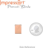 ImpressArt - Premium Metal Stamping Rectangle Blanks for Metal Stamping and Jewelry Making (24 Pack) (7/16" x 3/4" Rectangle w/ 2 Holes, Copper)