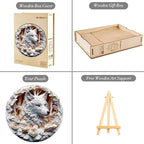 Wooden Puzzles Adults, 3D Wolf Puzzles 300 Pieces, Unique Animal Shaped Wood Challenging Jigsaw Christmas Puzzles Gifts for Adults, 13.4x13.4in