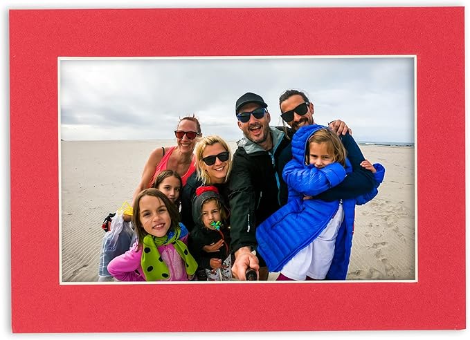 Pack of TEN 8.5x11 Mats Bevel Cut for 7x9 Photos - Acid Free Cardinal Red Precut Matboards For Pictures, Photos, Framing - 4-ply Thickness