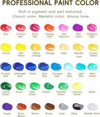 36 Colors Acrylic Paint Set, Yeeart Acrylic Paint, 2oz Bottles, Rich Pigmented Canvas Paint with Extra Metallic Color, Professional Craft Paint Kit, Premium Non-toxic Paints for Artists, Acrylic Paint Set for Kids & Adults, Art Supplies for Canvas Pain...