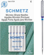 SCHMETZ Microtex Sharp Sewing Machine Needles - Quilting & Topstitching Supplies, Size 90/14, 5-Needle Card, Pack of 5