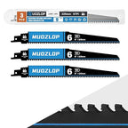 3 Pack 9 inch Reciprocating Saw Blades Set，6 TPI High Carbon Saw Blades for Wood with Nails ，Saw Blades with Organizer Case (3, 6T/9inch)