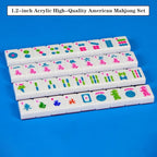 Acrylic American Mahjong Tile Set 1.2-inch Mahjong Tile Set 166 American Mahjong Set