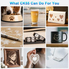Coolook CK1-55 Laser Engraver, 5.5W Laser Engraving Machine, Laser Engraver Machine, Laser Cutter for Wood, Metal, Aluminum, Glass, Leather, 500mm/s Speed, 32-Bit Main Chip, 300x300mm Engraving Area