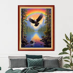 Artvxeay Cross Stitch Kits Stamped Full Range of Embroidery Kits for Beginners Adults 11CT Pattern Stitch Embroidery Kits Needlepoint Kits DIY - (Rainbow Eagle 16x20 inch)