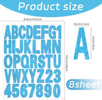 Starboling Letter Stickers,2 inch 8 Sheets Blue Alphabet Sticker,Self Adhesive Vinyl Letter Stickers Mailbox Numbers,for Arts Crafts Outdoor Sign Poster Mailbox Sign Doors Mailboxes Car Truck