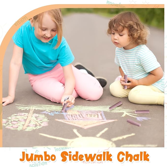 20 Pcs Sidewalk Chalks for Kids Non Toxic Jumbo Chalk for Party Gift Outdoor Art Classroom Play Painting (Camel)
