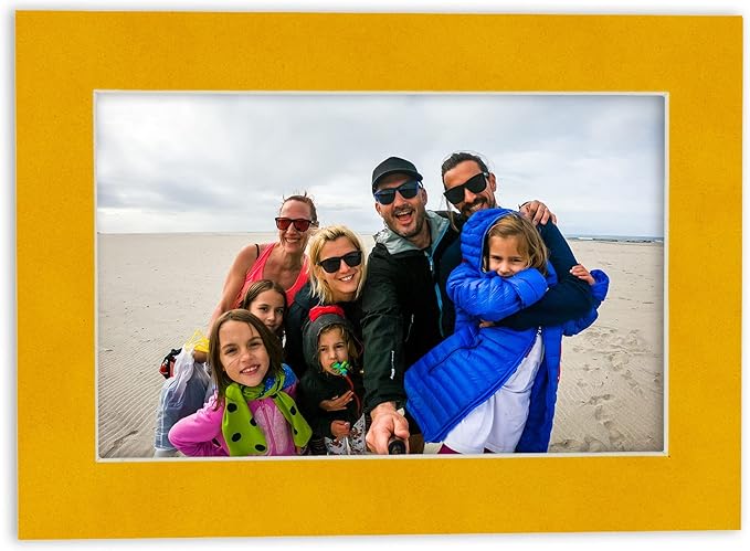Pack of 25 Acid Free 8.5x11 Mats Bevel Cut for 7x9 Photos - Bright Yellow Precut Matboards For Pictures, Photos, Framing - 4-ply Thickness
