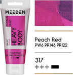 MEEDEN Acrylic Paint Peach Red: 100ml/3.38oz Heavy Body Acrylic Paint Tube Bundled with Additional Titanium White Color for Art Craft Painting