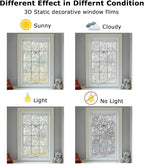 LEMON CLOUD Window Film, Decorative Window Privacy Film, 3D Stained Glass Window Sticker,Anti-UV Sun Blocker Heat Control for Home(Rainbow Tulip Design,45.2 x 157.4 inches)
