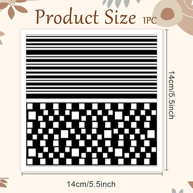 CHGCRAFT Simple Stripes Polymer Clay Texture Sheets Plaid Geometric Pattern Silicone Texture Stamp Clay Texture Mat Modeling Pattern Pad Sheets for Jewelry and Earrings Tools, 5.5x5.5 inch