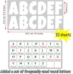 Bemeol 360 Pcs 30 Sheets Bulletin Board Letters 2.5 Inches Alphabet Stickers Self Adhesive Stick on Letters for Poster Board Classroom School Home Decor(White)