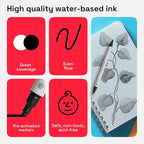 ARTISTRO 2 Black Dual-Tip Acrylic Paint Pens - Multisurface Markers for Glass, Rock, Fabric, Wood, Plastic & More - 5mm Dot + 1mm Fine Tips