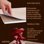 GSM Brands Battle Mat with Grid for Dungeons Role Playing Tabletop Dragons Game - 4 Pack Dry Erase Battle Boards, Non-Skid Back (17x13 Inches Each Makes 34x26 Board)