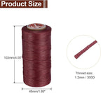 uxcell Flat Leather Sewing Waxed Thread, 140m / 153 Yards Polyester Wax String, 300D Wax Stitching Cord for Leather Crafts, Bookbinding, Bracelets Braided, Burgundy