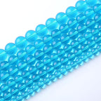 60pcs 6mm Topaz Blue Crystal Glass Beads Round Loose Spacer for Jewelry Making DIY Bracelet Necklace Healing Power Stone (Blue Crystal Glass, 6mm)