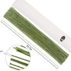 CCINEE 22 Gauge Dark Green Floral Wire Stem for Flower Arrangement Craft Supply,16 Inch,150PCS