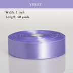 1 Inch Violet Solid Satin Ribbon, 50 Yards Craft Fabric Ribbon for Gift Wrapping Floral Bouquets Wedding Party Decoration
