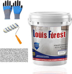 Louis Forest Epoxy Floor Paint, High-Gloss Marble Effect Coating, Epoxy Colored Sand Floor Paint, Wear-Resistant and Non-Slip for Indoor Outdoor (1KG-White hemp gray)
