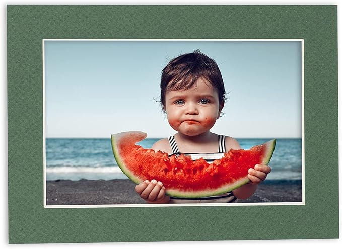 5x7 Mat for 8.5x11 Frame - Precut Mat Board Acid-Free Show Kit with Backing Board, and Clear Bags Hunter Green 5x7 Photo Matte Made to Fit a 8.5x11 Picture Frame Matboard for Framing, Pack of 1 Mat