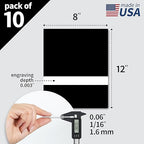 Trotec TroLase | 8"x12"x1/16", 10 Pcs | Black/White | 2 Ply | Modified Acrylic | Laser Engraving Double Color Plastic Sheet | Engraving Blanks for Laser, Saw, Guillotine | Made in USA