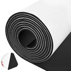 Tolanbbt Sponge Neoprene Foam Sheet with Adhesive - 1/8” Thick, 12” x 118” Closed Cell Foam Rubber Roll, Weatherproof Soundproof Padding for Automotive, Cabinet, Furniture, Crafts, DIY, Black