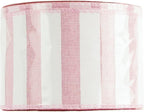 MEEDEE Pink Striped Burlap Ribbon - 2.5 Inch Wired Ribbon for Baby Girl Wreaths & Cakes, 10 Yards