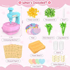 Wwzzey Fabric Flower Bouquets Toys - Arts and Crafts for Kids Ages 4-8 8-12, Kids Crafts DIY Kit with Blessing Cards, Birthday Christmas Gifts for 4 5 6 7 8+ Year Old Girls Boys