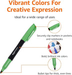 Amazon Basics Vibrant Fabric Markers, Assorted Colors, 8-Pack