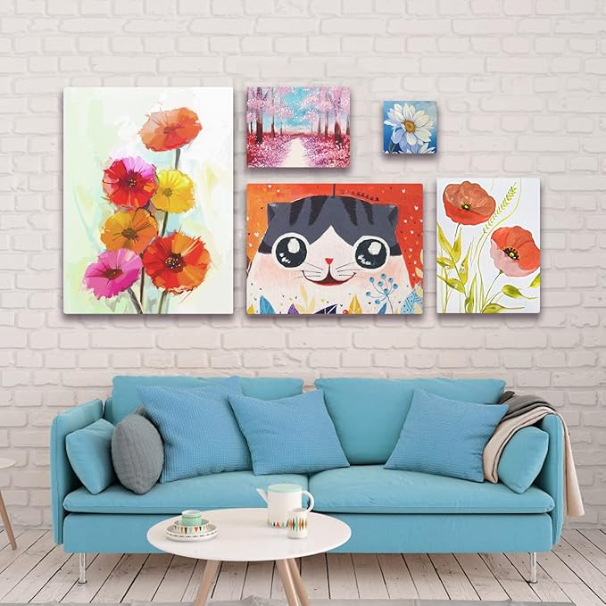 GOTIDEAL Stretched Canvases for Painting, 24x36" Inch Set of 2, Primed White - 100% Cotton Blank Art Large Canvas Boards for Painting for Acrylic Pouring, Oil Paint Dry & Wet Art Media