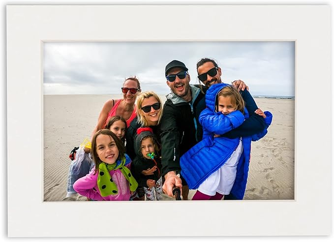 5x7 Mat for 8.5x11 Frame - Precut Mat Board Acid-Free Textured White 5x7 Photo Matte For a 8.5x11 Picture Frame, Premium Matboard for Family Photos, Show Kits, Art, Picture Framing, Pack of 1 Mat