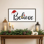 Merry Christmas Stencils for Crafts Reusable Christmas Stencils for Door Mats Believe Holiday Stencil for Painting on Wood Fabrics Porch Hanger Decor