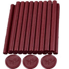 Crimson Wax Seal Sticks, ONWINPOR 20pcs Glue Gun Wax Sealing Sticks for Wax Seal Stamp, Dark Red Mini Sealing Wax Sticks Suit for 0.28''Glue Gun (Crimson Red)