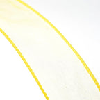 CT CRAFT LLC Sheer Organza Wired Ribbon 1.5" x 50Yards Yellow for Wedding Chair Bow Flora Bouquet Gift Wrapping Christmas Tree Home Decor Wreath