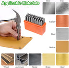 HARFINGTON 36pcs Metal Stamping Kit 1/16" (1.5mm) Steel Uppercase Letter and Number Punch Set (A-Z / 0-8 / "&" Symbol) Punch Press Tool with Case for Imprinting Metal Plastic Wood Leather