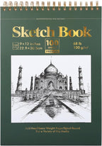 Ddaowanx 9" x 12" Sketch Book, 100 Sheets Spiral Bound Art Sketchbook, (68lb/100gsm) Acid Free Artist Drawing Pad Paper Painting Sketching Pad, Gifts for Kids Adults Beginners